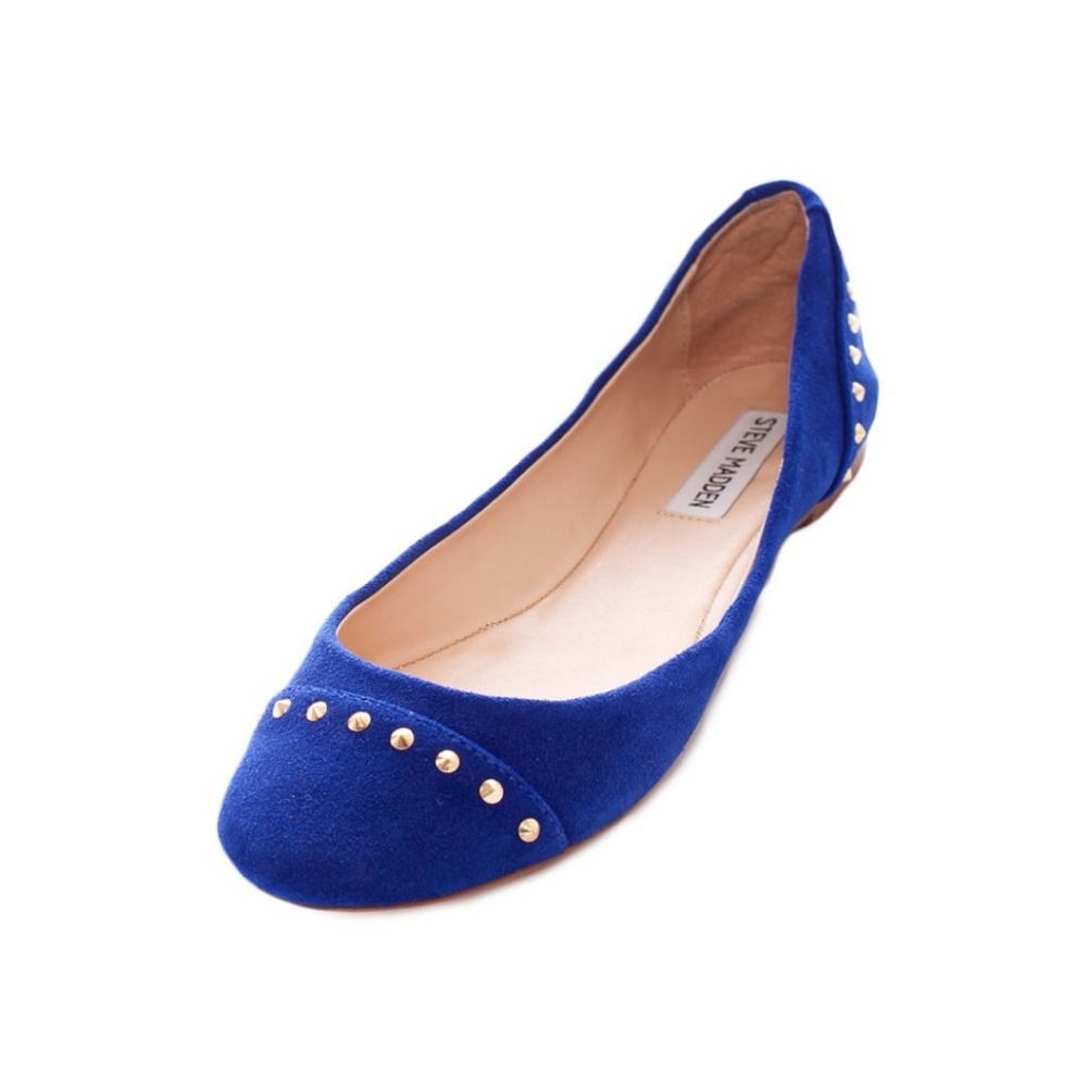 Blues Suede Studded Flats